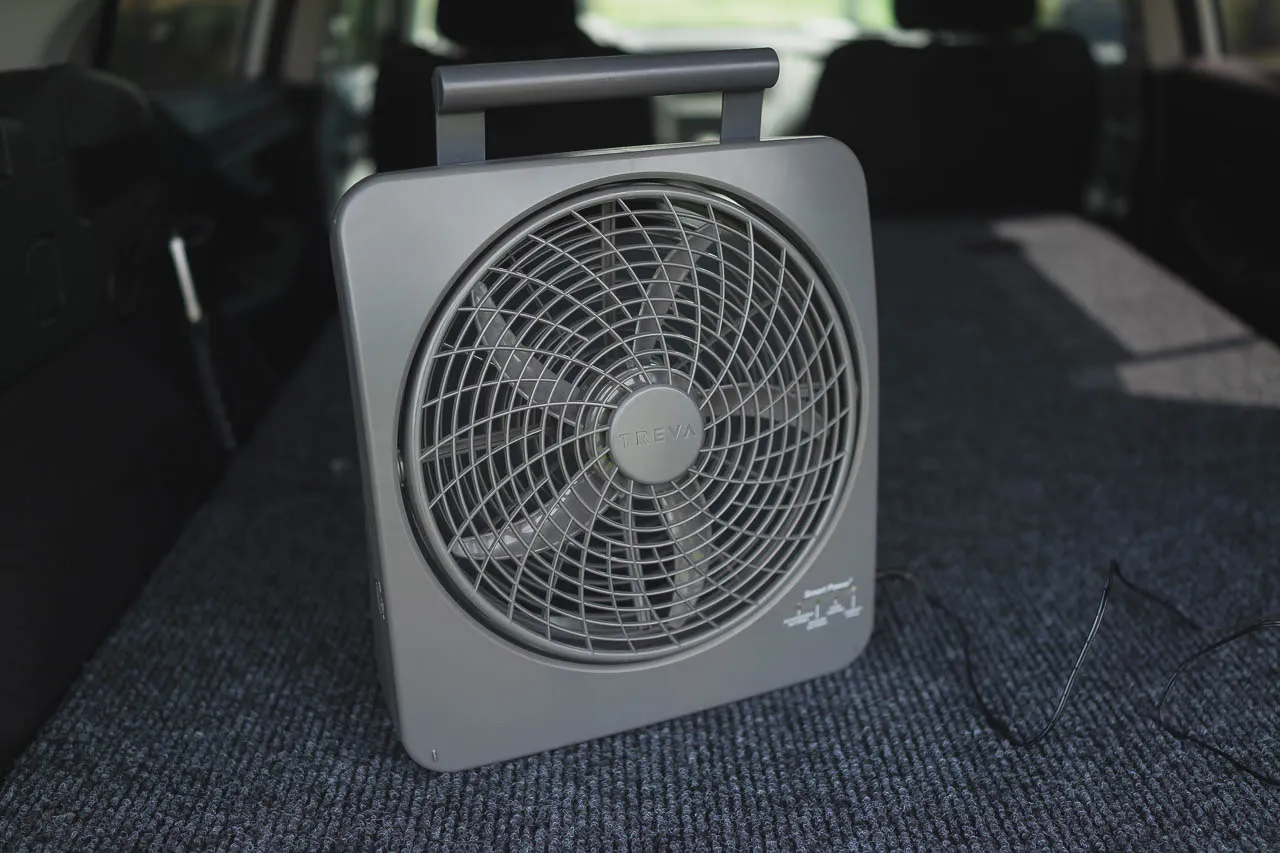Subaru Outback Vanlife O2COOL portable fan