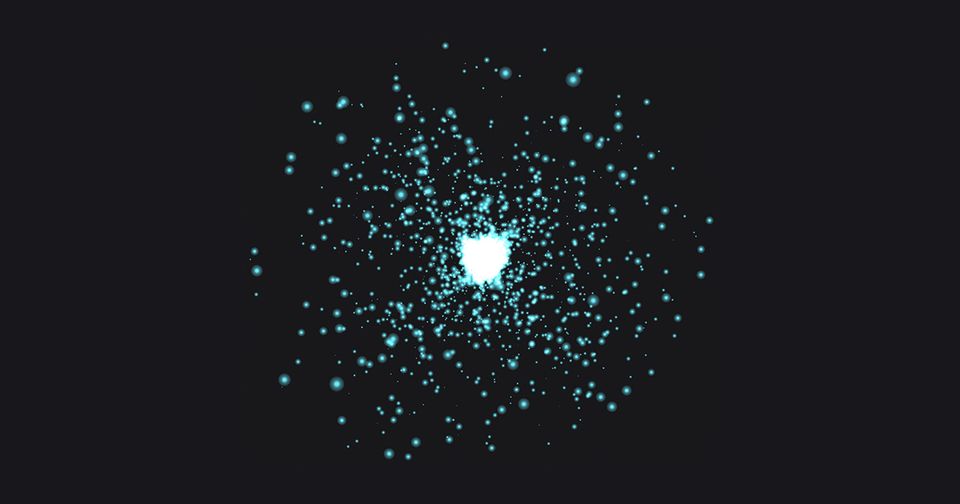 Image of floating particles generated with three.js